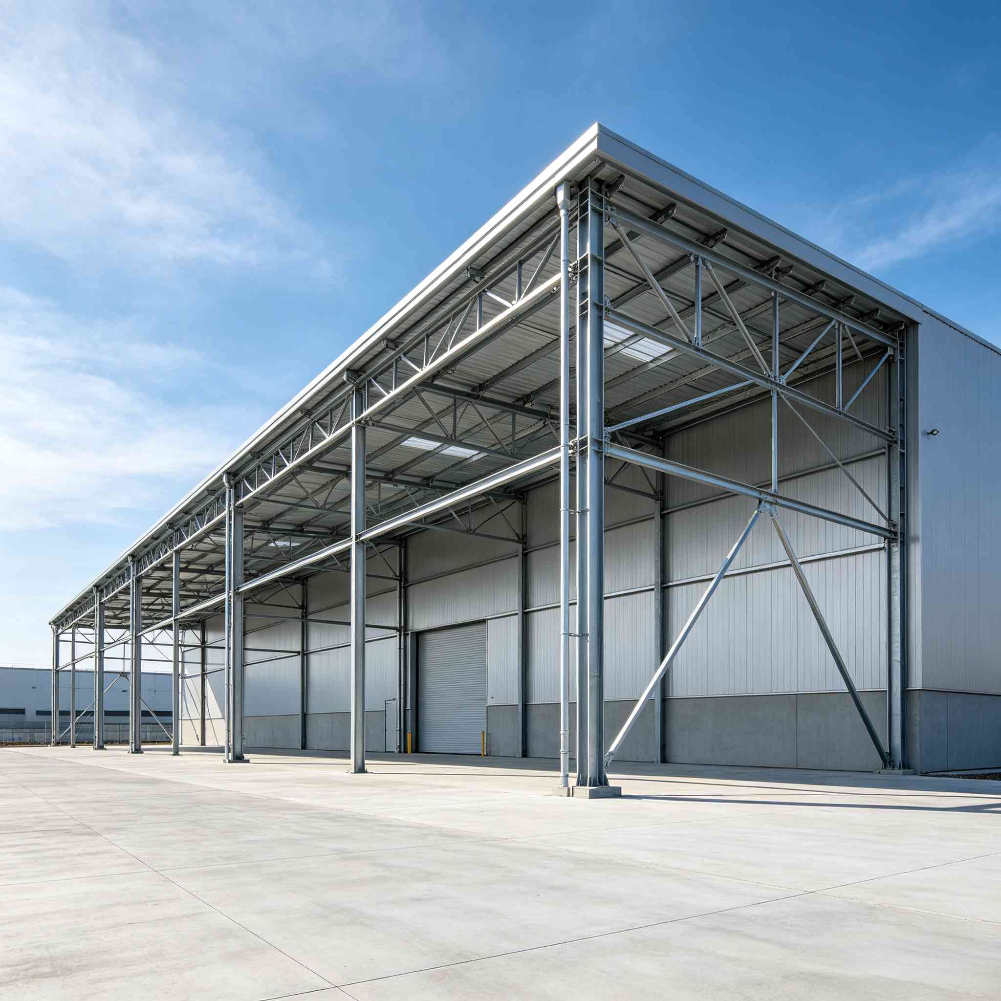 Wide Clear Span Prefab Steel Warehouse การประชุมเชิงปฏิบัติการโรงงานภายในกว้างขวาง